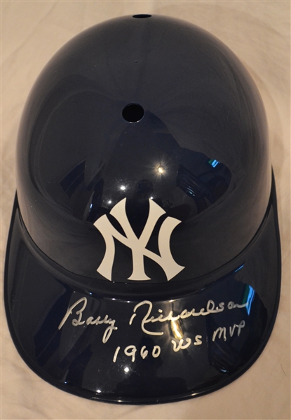 New York Yankees Bobby Richardson Signed Batting Helmet With 1960 WS MVP Inscription 