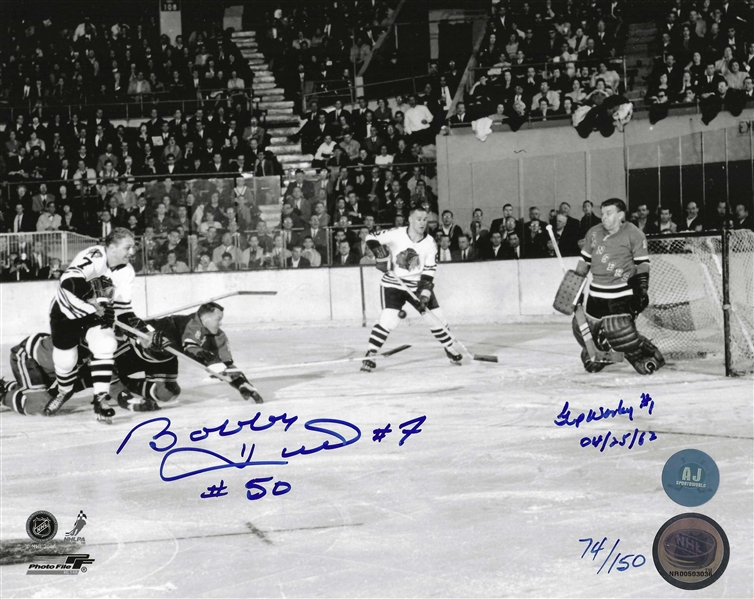 Boston Bruins Bobby Orr & New York Rangers Gump Worsley Dual Signed Limited Edition 8x10 Photo