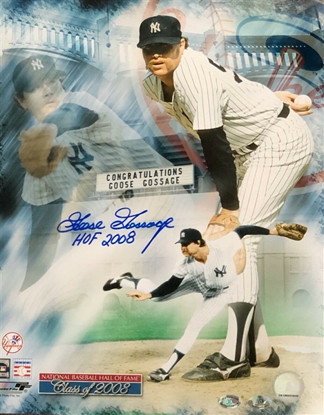 Goose Gossage Yankees Signed Commemorative 11x14 Photo Inscribed HOF 2008