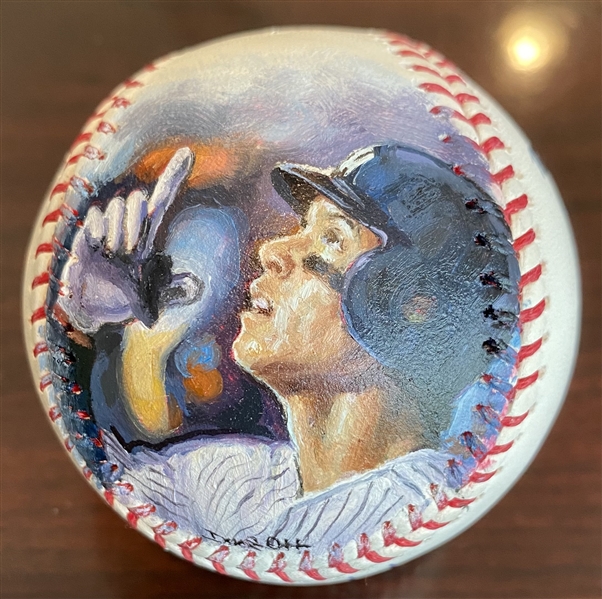 Aaron Judge Hand Painted Baseball by Artist Doo S. Oh