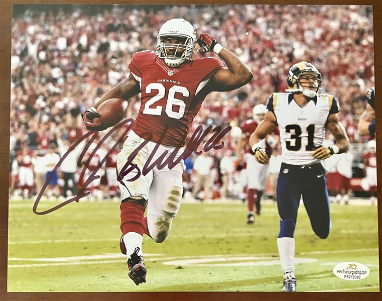 Arizona Cardinals Chris "Beanie" Wells Signed 8x10 Photo Running In For A Touchdown