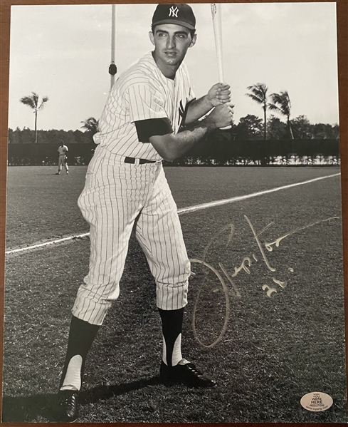 New York Yankees Joe Pepitone Signed 8x10 Batting Stance Photo