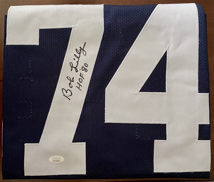 Dallas Cowboys Bob Lilly Signed Jersey With HOF 80 Inscription
