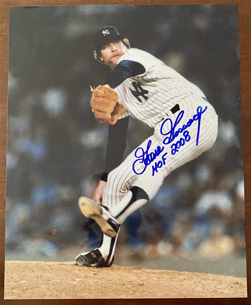 New York Yankees Goose Gossage Signed 8x10 Pitching Photo With 2008 HOF Inscription  
