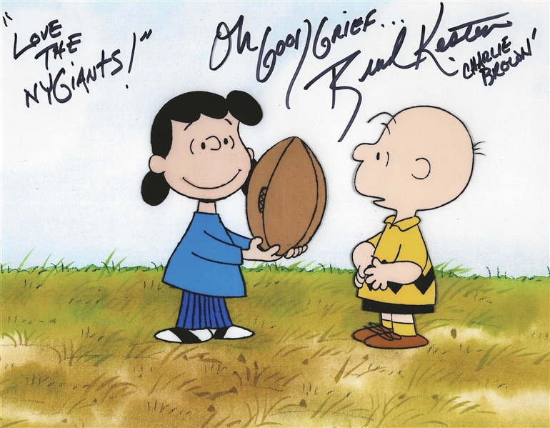 Peanuts Charlie Brown & Peppermint Patty 8x10 Photo Signed By Brad Kesten - "Oh Good Grief" Love The NY Giants 