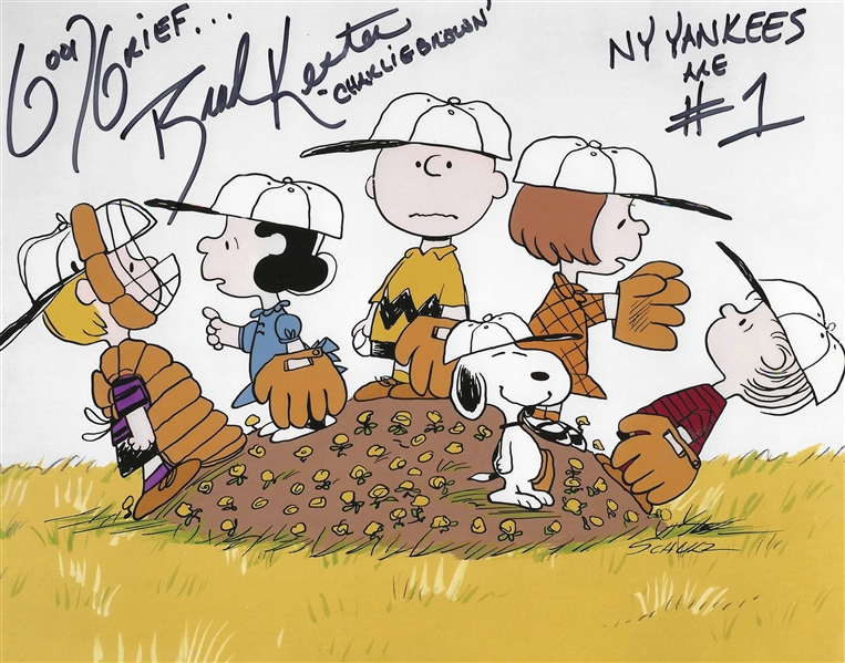 Peanuts Charlie Brown Gang 8x10 Photo Signed By Brad Kesten - "Oh Good Grief" NY Yankees #1