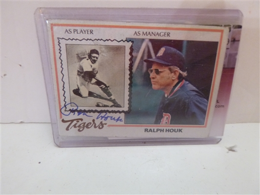 Former Detriot Tigers Ralph Houk Signed Baseball Card (JSA Cert)