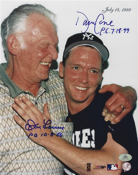 New York Yankees Don Larsen & David Cone Dual Signed 8x10 Photo With PG Inscription