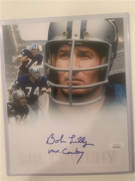 Dallas Cowboys Bob Lilly Signed 8x10 Photo "Mr. Cowboy" (JSA COA )