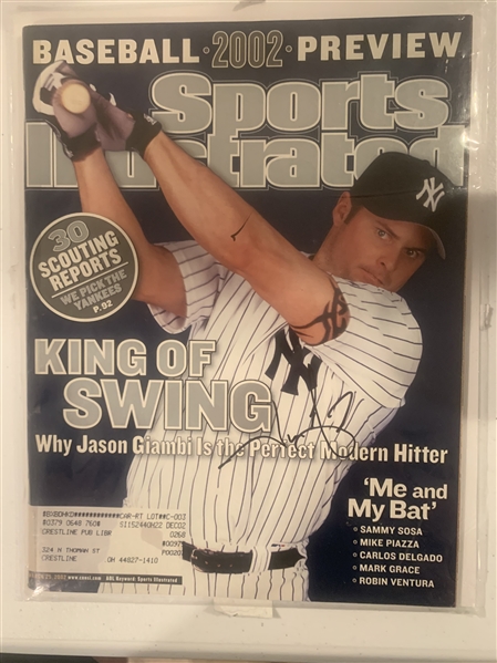 New York Yankees Jason Giambi Signed 2002 SI Magazine 