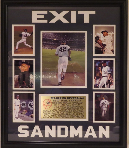 New York Yankees Mariano Rivera Unsigned Framed Collage - Exit Sandman 