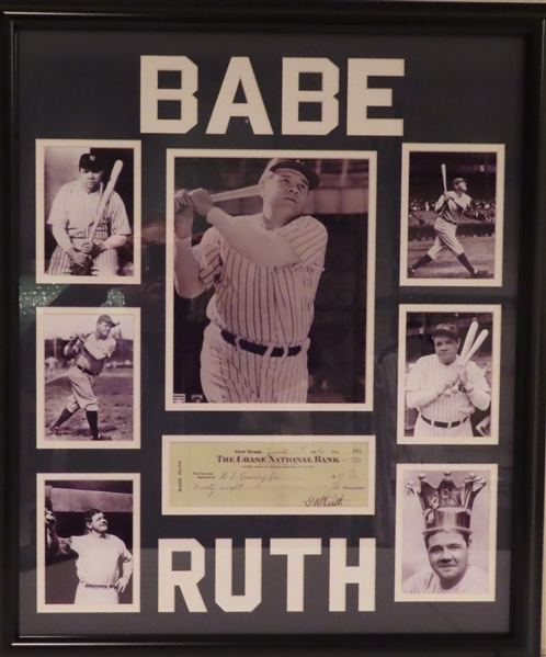 New York Yankees Babe Ruth Unsigned Framed Collage