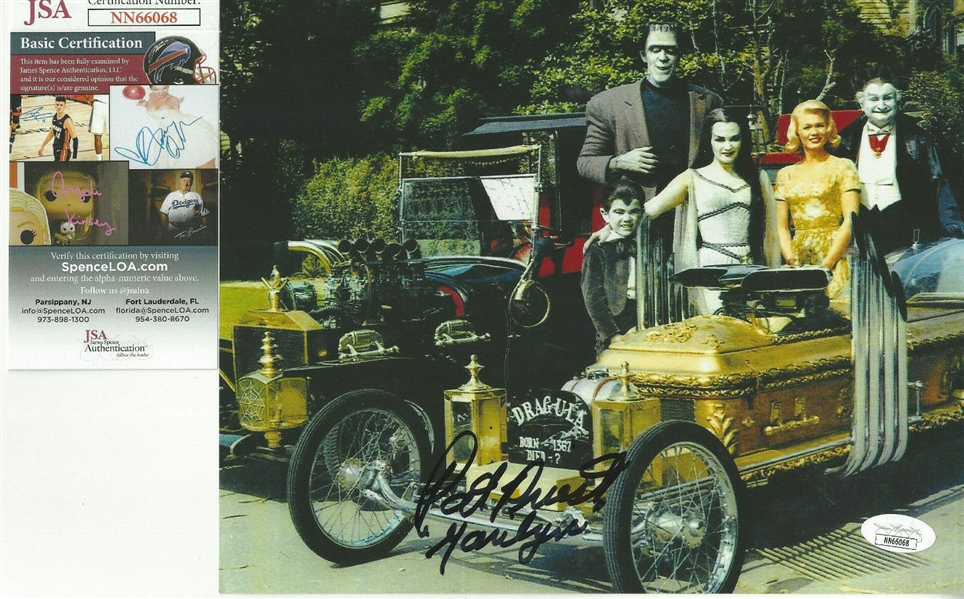 The Munsters Pat Priest (Marilyn) Signed 8x10 Family Photo (JSA Cert)