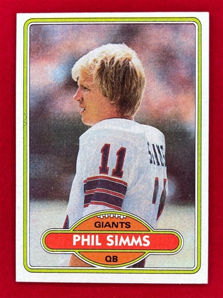 1980 Topps #225 Phil Simms Rookie Card RC Topps New York Giants