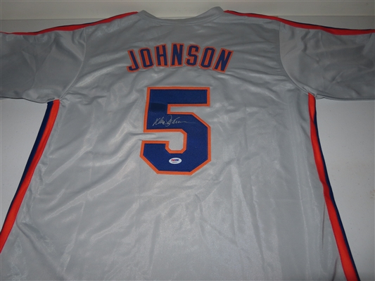 NY METS MANAGER DAVEY JOHNSON SIGNED BIG APPLE GREY JERSEY