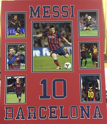 Soccer Messi Barcelona Unsigned Framed Collage 
