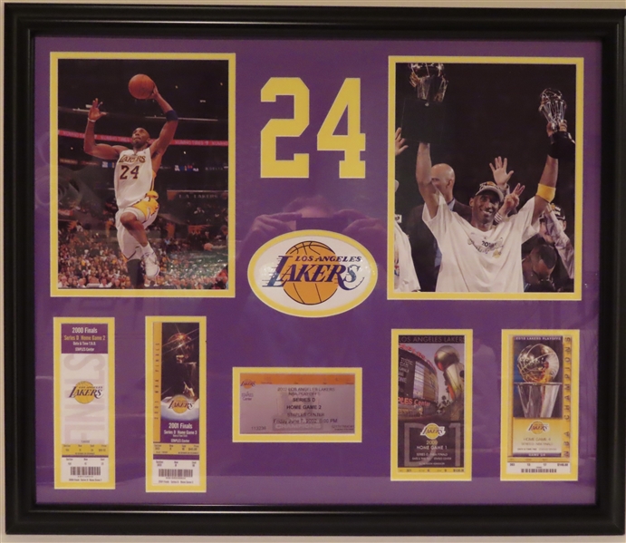 LA LAKERS GREAT KOBE BRYANT UNSIGNED FRAMED COLLAGE
