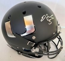 Miami Hurricanes Edgerrin James Signed Full Size Black Matte Replica Shutt Helmet-Radtke Hologram  