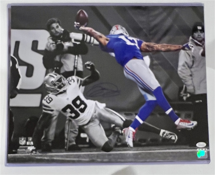 NEW YORK GIANTS ODELL BECKHAM JR SIGNED 16x20 "THE CATCH" PHOTO