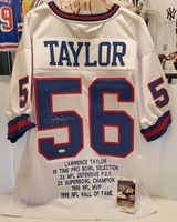 New York Giants Lawrence Taylor Signed White Stat Jersey-JSA Cert