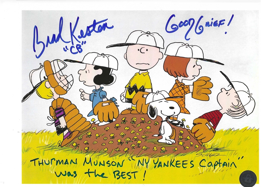 Peanuts Charlie Brown Gang Good Grief ! 8x10 Photo Signed By Brad Kesten Thurman Munson NY Yankees Captain Was The Best!!  