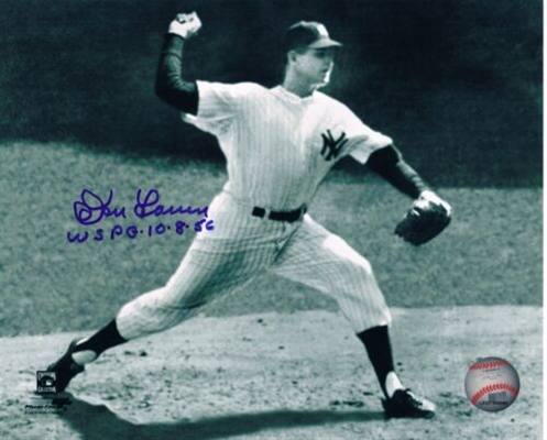 NY Yankees Don Larsen Signed 8x10 Photo With PG inscription