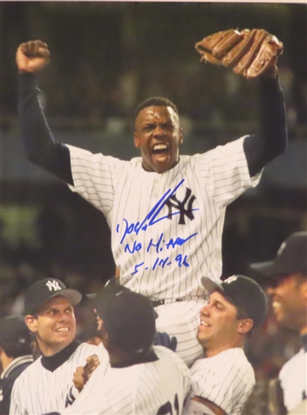 NEW YORK YANKEES DOC GOODEN SIGNED 8X10 PHOTO WITH INSCRIPTION NO HITTER 5-14-96