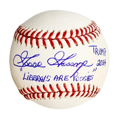New York Yankees Goose Gossage Signed Baseball With Inscriptions Liberals Are P....... Trump 2024