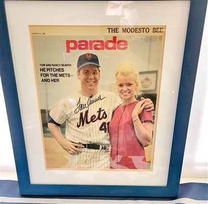 AUGUST 1ST 1969 PARADE PAPER SIGNED BY NEW YORK METS TOM SEAVER 