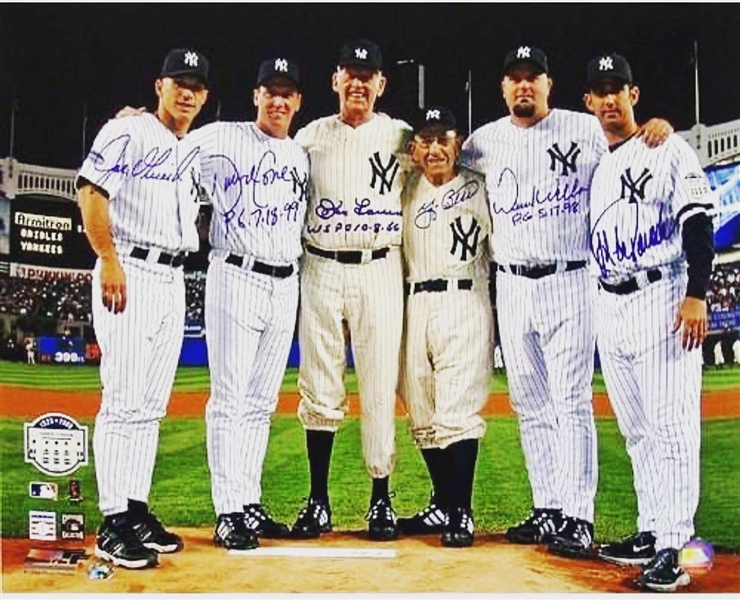 NEW YORK YANKEES PERFECT 6 MULTI SIGNED 16X20 PHOTO