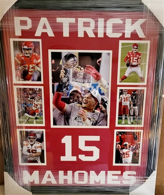 KANSAS CITY CHIEFS PATRICK MAHOMES UNSIGNED COLLAGE FRAMED 