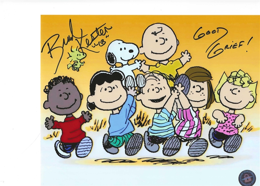 PEANUTS GANG 8X10 PHOTO SIGNED BY THE VOICE OF CHARLIE BROWN BRAD KESTEN 