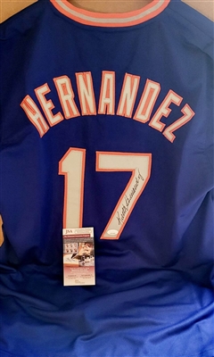 NEW YORK METS KEITH HERNANDEZ SIGNED BLUE CUSTOM JERSEY - JSA CERT