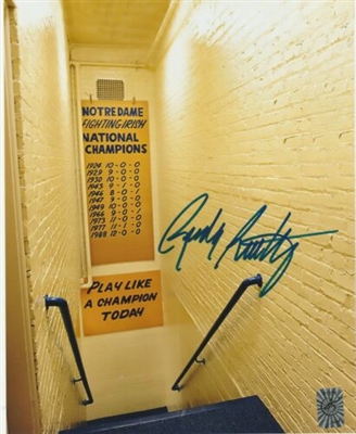 Notre Dame Rudy Ruettiger Signed 8x10 Stairway Photo - JSA Cert