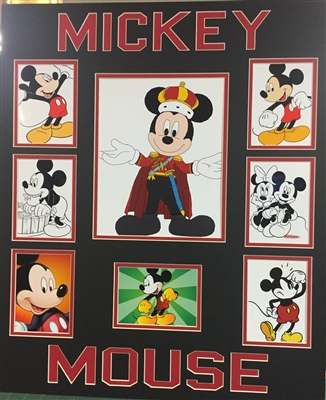 MICKEY MOUSE UNSIGNED COLLAGE FRAMED 