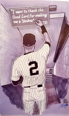 NEW YORK YANKEES DEREK JETER TUNNEL 17"X 11" UNSIGNED LITHOGRAPH