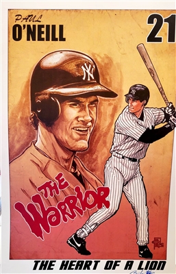 NEW YORK YANKEES PAUL ONEILL UNSIGNED 17" X 11" LITHOGRAPH