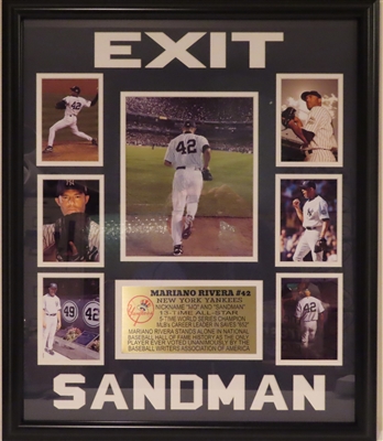 New York Yankees Mariano Rivera Exit Sandman Unsigned Framed Collage 22"x27"
