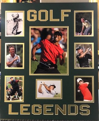 Golf Legends Unsigned Framed Collage 22"x27"
