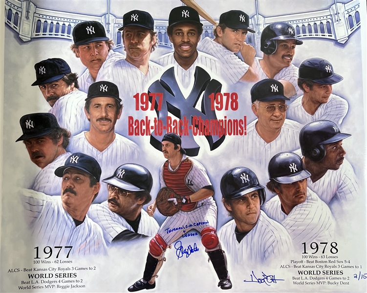 New York Yankees Graig Nettles Signed limited Edition 77-78 Lithograph With Inscription Thurman Our Captain & Leader