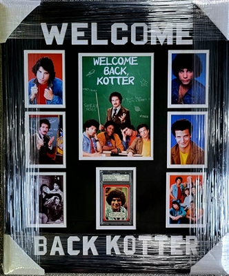 Welcome Back Kotter Framed Collage With Signed Card By Robert Hegyes (Juan Epstein) PSA