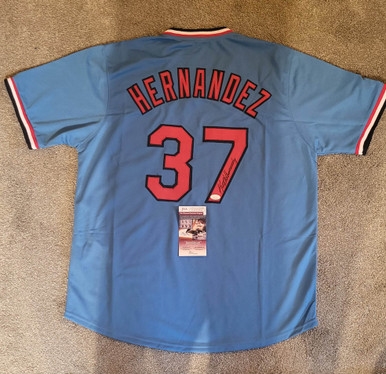 St.Louis Cardinals Keith Hernandez Signed Blue Jersey-JSA 