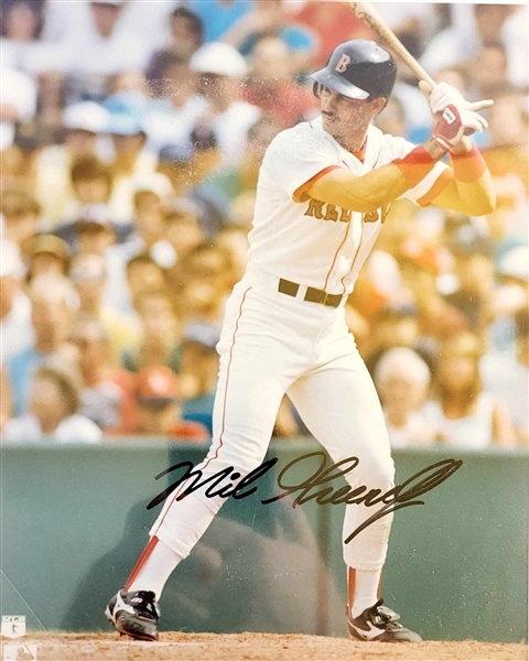 Boston Redsox Mike Greenwall Signed 8x10 Batting Stance Photo