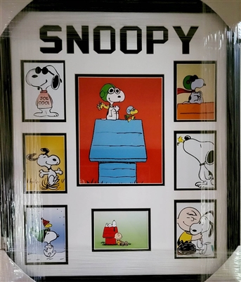 Peanuts Snoopy Unsigned Framed Collage 22"x27"
