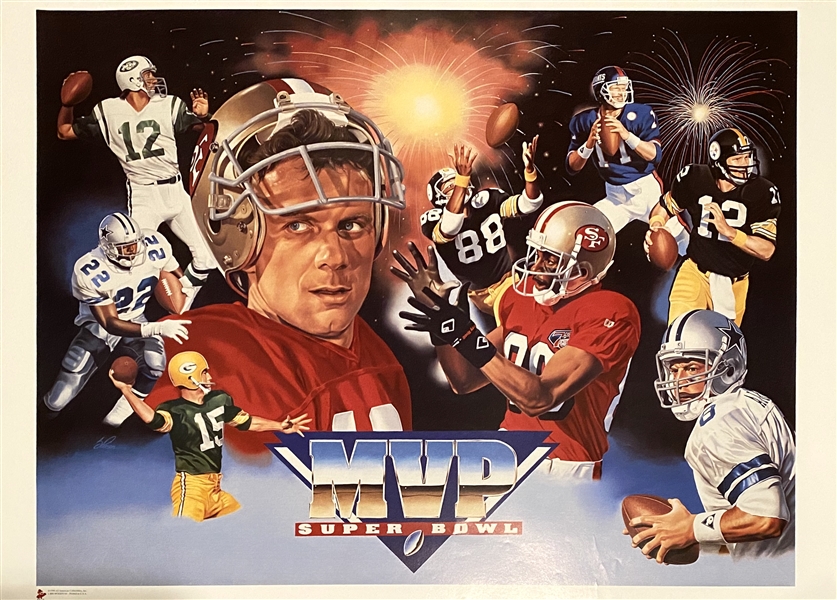 NFL FOOTBALL SUPER BOWL MVPS FINE ART LITHOGRAPH