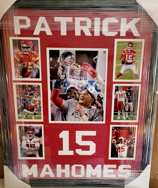 22"x27" Kansas City Cheifs Patrick Mahomes Unsigned Framed Collage