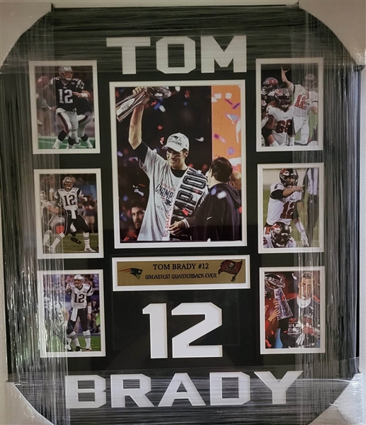 Tom Brady Career Unsigned Framed Collage 22"x 27"