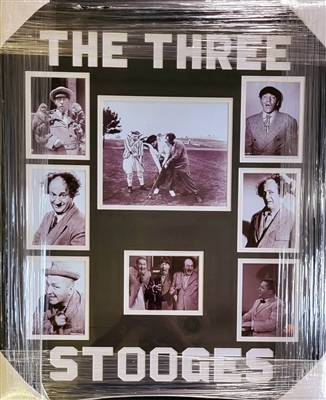 The 3 Stooges Golfing Unsigned Framed Collage 22"x 27"