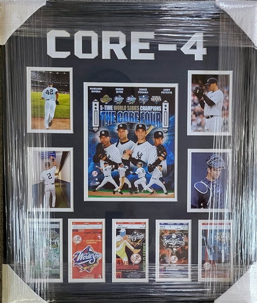 New York Yankees Core 4 Unsigned Framed Collage 22"x 27"