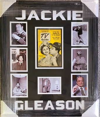 Movie Star Jackie Gleason Unsigned 1951 TV Guide Framed Collage 22"x 27"